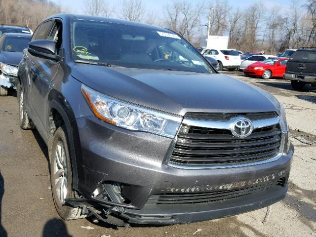 5TDBKRFH5GS295432 - 2016 TOYOTA HIGHLANDER GRAY photo 1