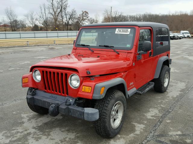 1J4FA44S76P742545 - 2006 JEEP WRANGLER / RED photo 2