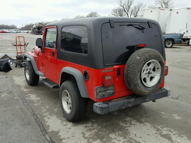 1J4FA44S76P742545 - 2006 JEEP WRANGLER / RED photo 3