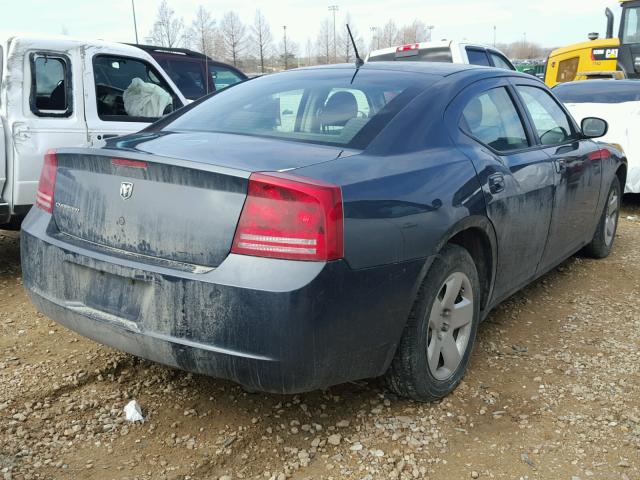 2B3KA43R68H231274 - 2008 DODGE CHARGER BLUE photo 4