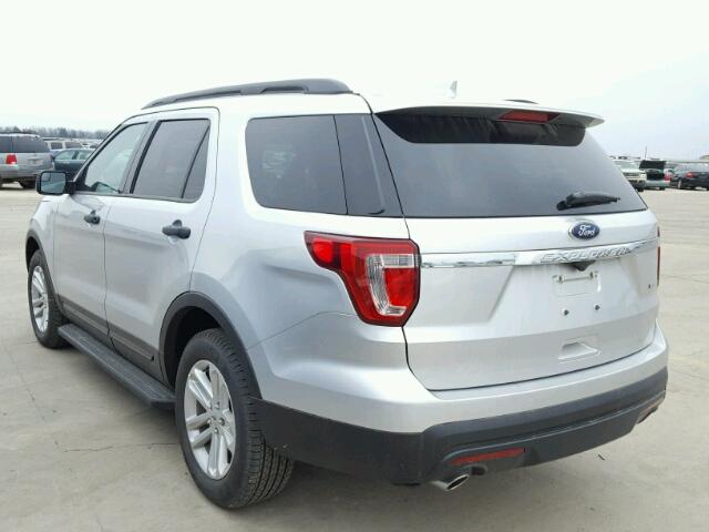 1FM5K7BH6HGD11796 - 2017 FORD EXPLORER SILVER photo 3