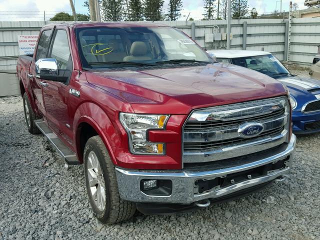 1FTEW1EG2FFB77591 - 2015 FORD F150 SUPER RED photo 1