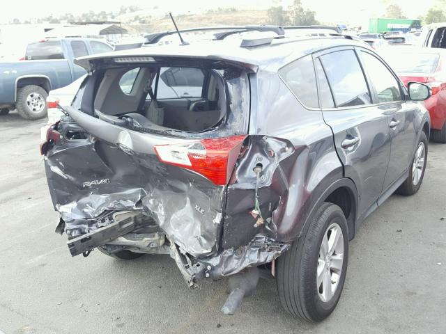 JTMWFREV6DD004621 - 2013 TOYOTA RAV4 XLE GRAY photo 4