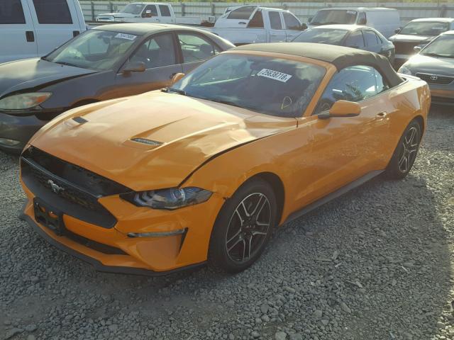 1FATP8UH6J5117681 - 2018 FORD MUSTANG ORANGE photo 2