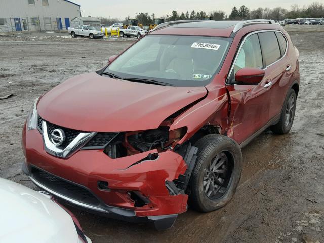 5N1AT2MV8GC810168 - 2016 NISSAN ROGUE S RED photo 2