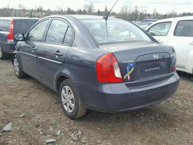 KMHCN46CX9U302467 - 2009 HYUNDAI ACCENT GLS BLUE photo 3