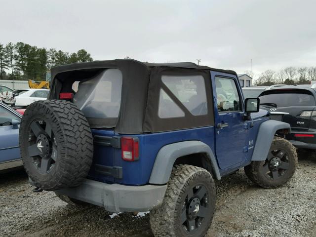 1J4FA24169L712332 - 2009 JEEP WRANGLER X BLUE photo 4