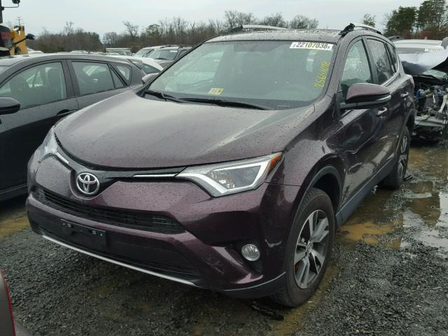 2T3RFREV8GW434266 - 2016 TOYOTA RAV4 XLE BURGUNDY photo 2