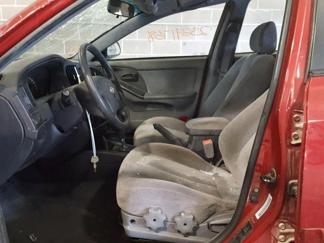 KMHDN45D14U752614 - 2004 HYUNDAI ELANTRA GL RED photo 5