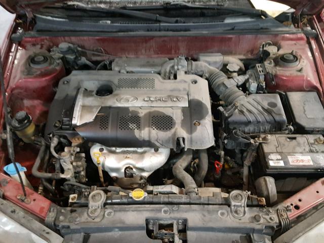 KMHDN45D14U752614 - 2004 HYUNDAI ELANTRA GL RED photo 7