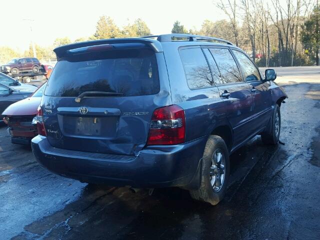 JTEEP21A970226175 - 2007 TOYOTA HIGHLANDER BLUE photo 4