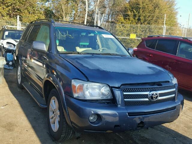 JTEEW21A160021919 - 2006 TOYOTA HIGHLANDER BLUE photo 1