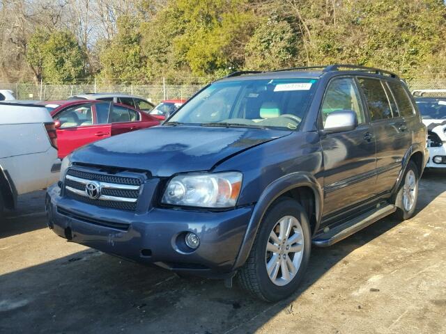 JTEEW21A160021919 - 2006 TOYOTA HIGHLANDER BLUE photo 2