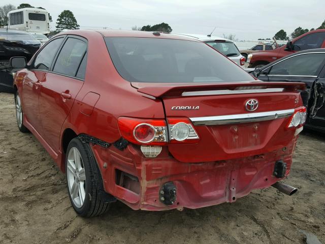 5YFBU4EE1DP101147 - 2013 TOYOTA COROLLA BA RED photo 3