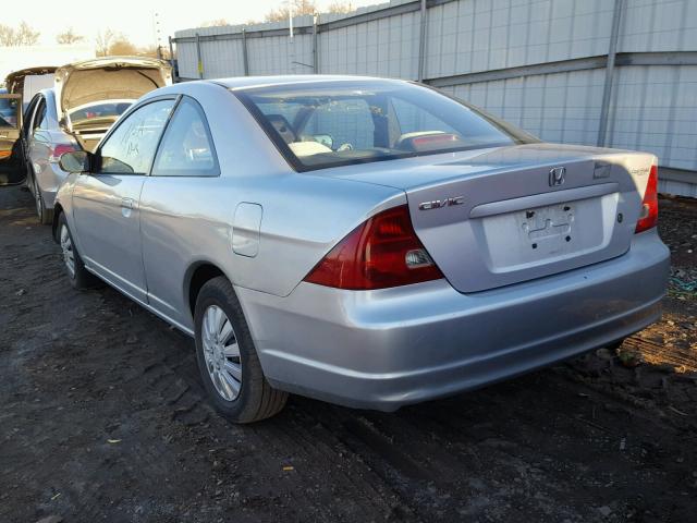 1HGEM22512L110282 - 2002 HONDA CIVIC LX SILVER photo 3