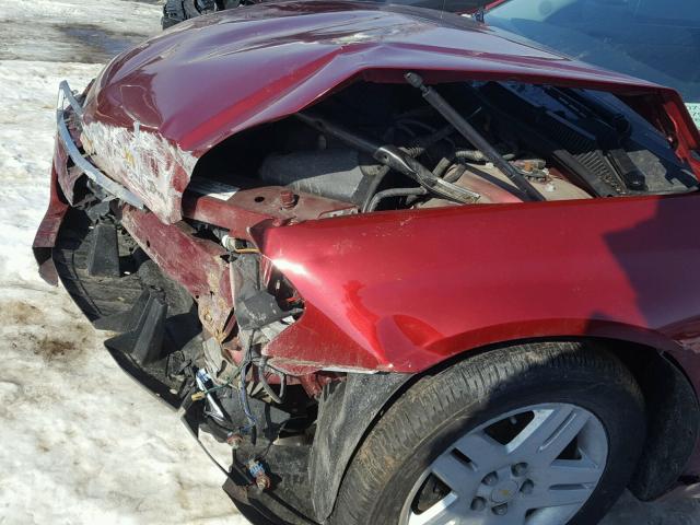 2G1WU58R079177669 - 2007 CHEVROLET IMPALA LTZ RED photo 9