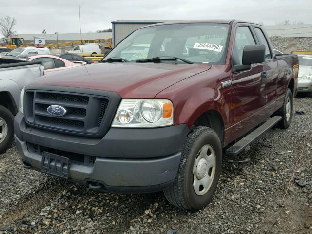 1FTRX14W35NA69850 - 2005 FORD F150 BURGUNDY photo 2