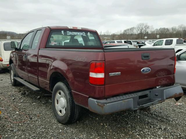 1FTRX14W35NA69850 - 2005 FORD F150 BURGUNDY photo 3