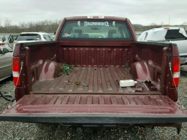 1FTRX14W35NA69850 - 2005 FORD F150 BURGUNDY photo 6