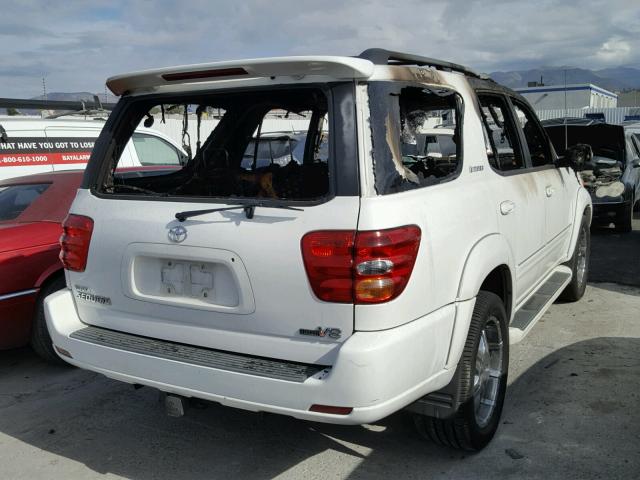 5TDZT38A73S196095 - 2003 TOYOTA SEQUOIA LI WHITE photo 4