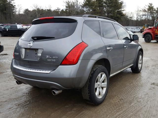 JN8AZ08W47W645409 - 2007 NISSAN MURANO SL GRAY photo 4