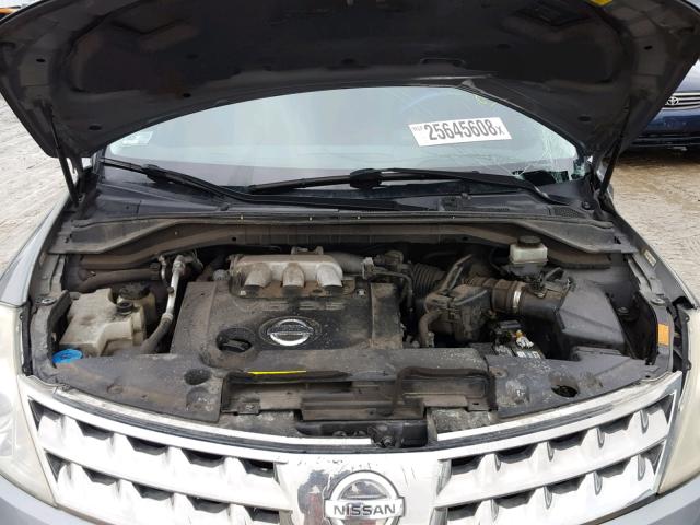 JN8AZ08W47W645409 - 2007 NISSAN MURANO SL GRAY photo 7