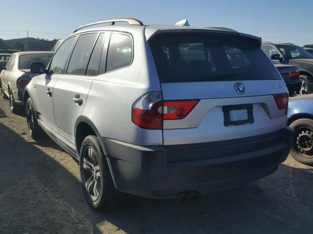 WBXPA93454WA65658 - 2004 BMW X3 3.0I SILVER photo 3