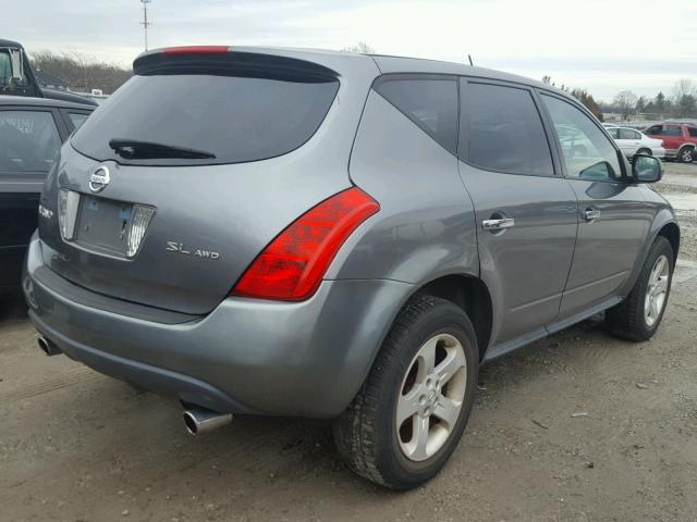 JN8AZ08WX5W405536 - 2005 NISSAN MURANO SL GRAY photo 4