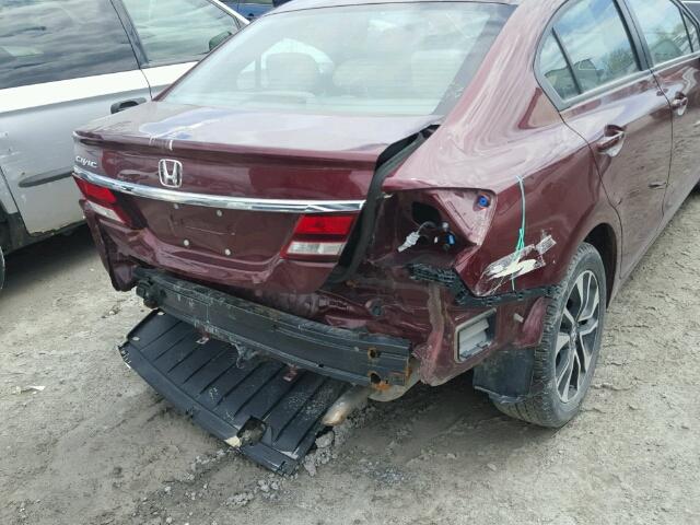 2HGFB2F5XDH031987 - 2013 HONDA CIVIC LX RED photo 9