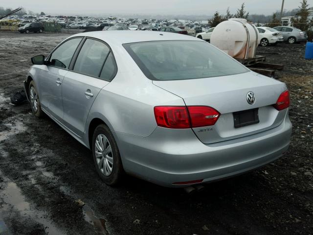 3VW2K7AJ2EM252076 - 2014 VOLKSWAGEN JETTA BASE GRAY photo 3