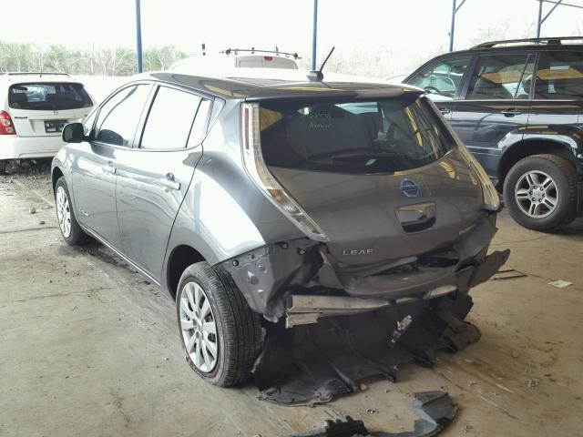 1N4AZ0CP4FC327534 - 2015 NISSAN LEAF S GRAY photo 3