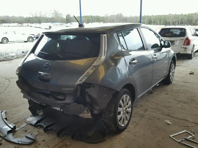 1N4AZ0CP4FC327534 - 2015 NISSAN LEAF S GRAY photo 4