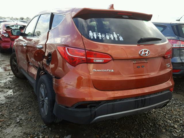 5XYZTDLB5GG327355 - 2016 HYUNDAI SANTA FE S ORANGE photo 3