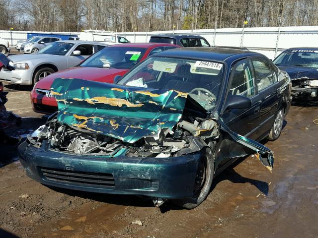 1HGEJ6677YL021367 - 2000 HONDA CIVIC LX GREEN photo 2