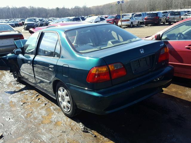 1HGEJ6677YL021367 - 2000 HONDA CIVIC LX GREEN photo 3