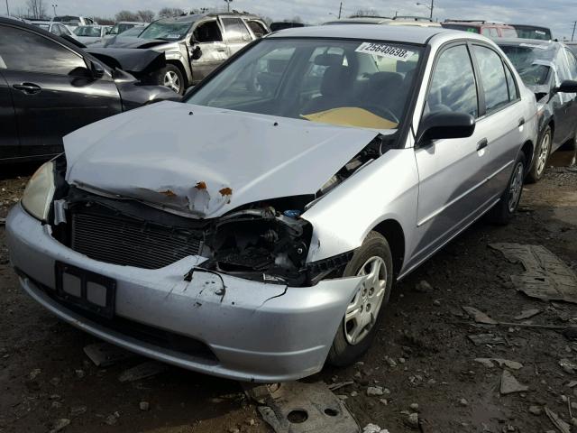 1HGES16541L050703 - 2001 HONDA CIVIC LX SILVER photo 2