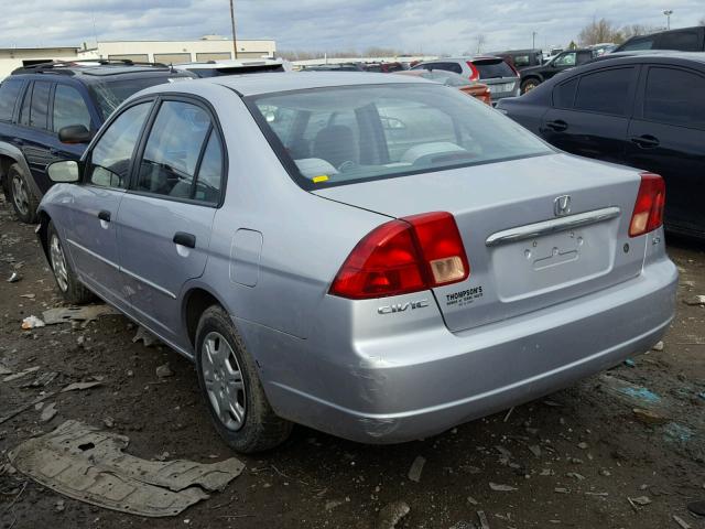 1HGES16541L050703 - 2001 HONDA CIVIC LX SILVER photo 3