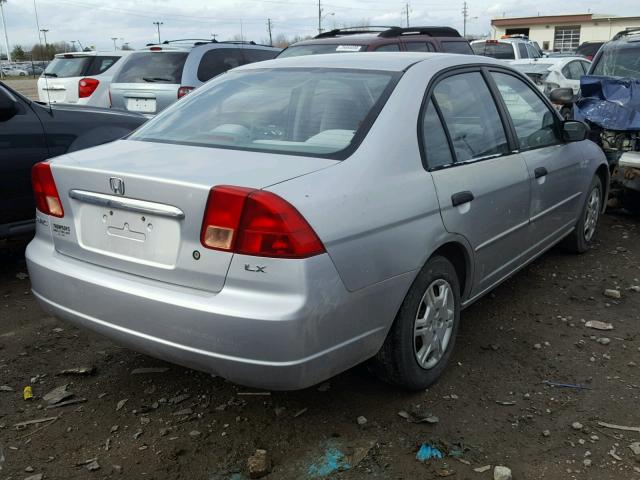 1HGES16541L050703 - 2001 HONDA CIVIC LX SILVER photo 4