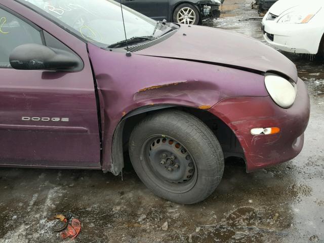 1B3ES46C8YD717051 - 2000 DODGE NEON BASE PURPLE photo 9