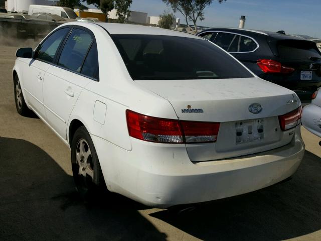 5NPEU46FX6H100762 - 2006 HYUNDAI SONATA GLS WHITE photo 3