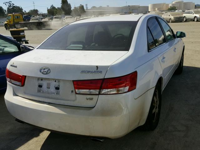 5NPEU46FX6H100762 - 2006 HYUNDAI SONATA GLS WHITE photo 4