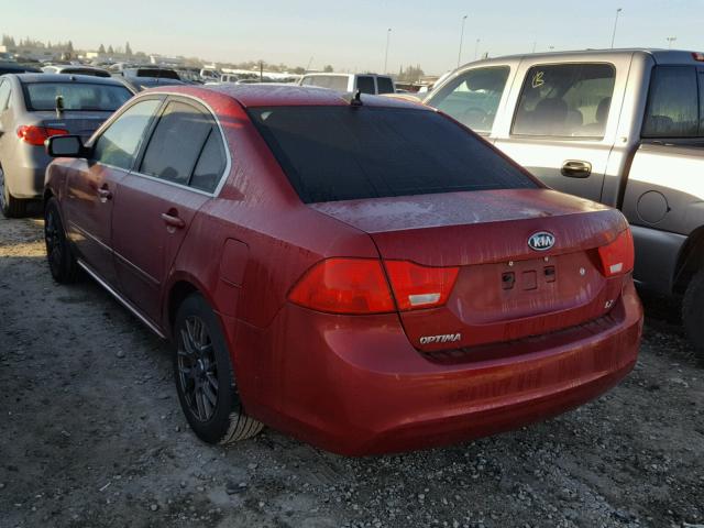 KNAGE228X95292106 - 2009 KIA OPTIMA LX RED photo 3