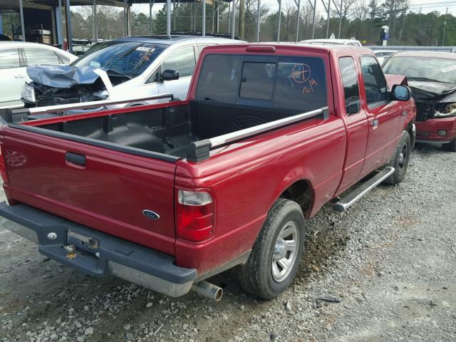 1FTYR44E24PA64947 - 2004 FORD RANGER SUP RED photo 4