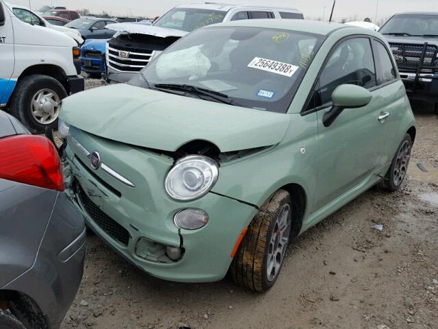 3C3CFFBR2FT624974 - 2015 FIAT 500 SPORT GREEN photo 2