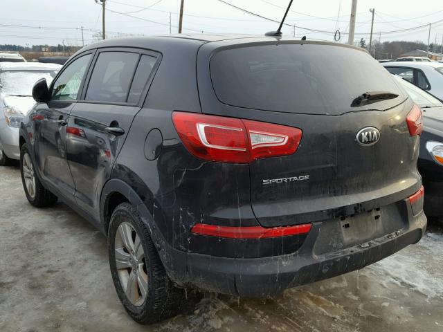 KNDPBCA22D7367246 - 2013 KIA SPORTAGE L BLACK photo 3