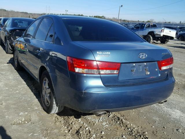 5NPEU46F36H090253 - 2006 HYUNDAI SONATA GLS BLUE photo 3