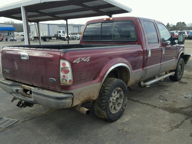 1FTNW21PX4EA15948 - 2004 FORD F250 SUPER MAROON photo 4