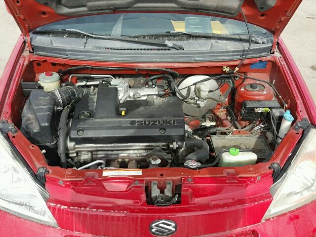 JS2RA41S635152857 - 2003 SUZUKI AERIO S RED photo 7