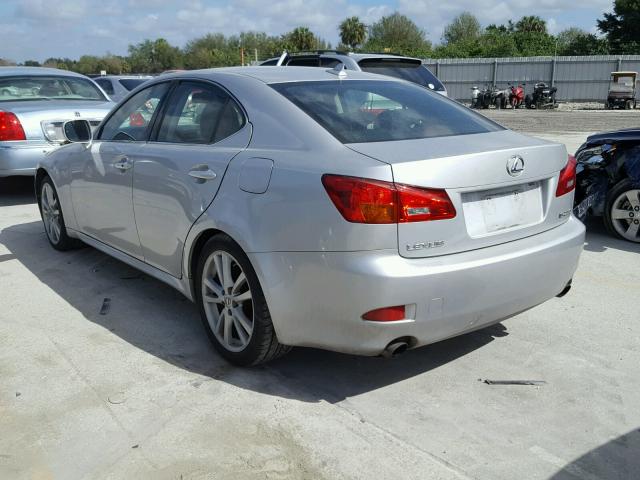 JTHBK262075032952 - 2007 LEXUS IS 250 SILVER photo 3