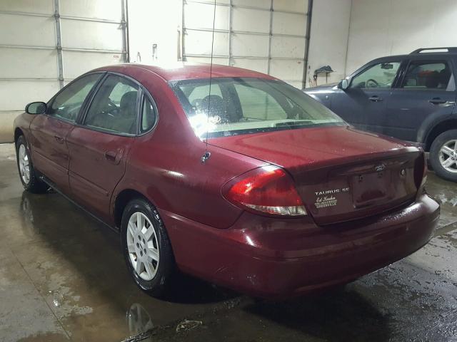 1FAFP53UX7A166151 - 2007 FORD TAURUS SE BURGUNDY photo 3